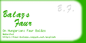 balazs faur business card