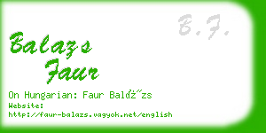 balazs faur business card